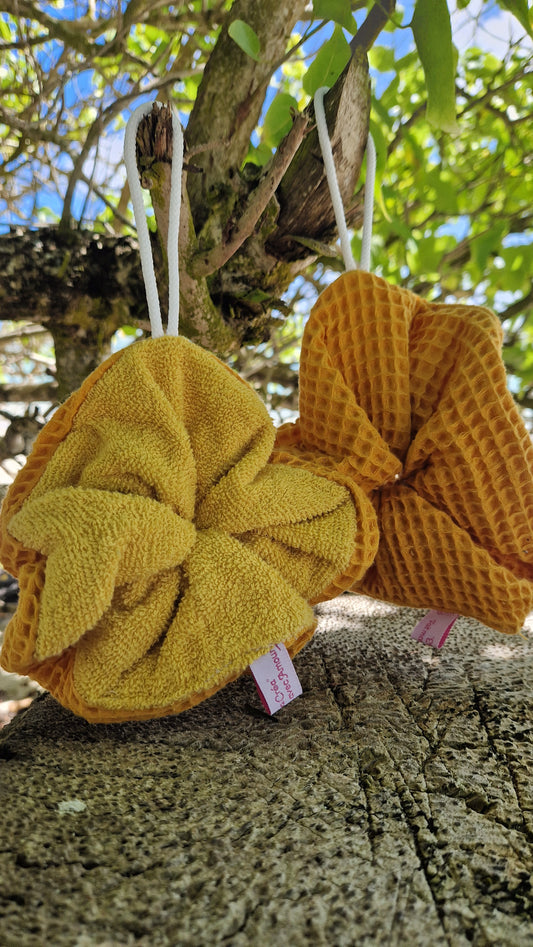 La Floréla, une fleur de douche réutilisable (Choix des tissus en photo)